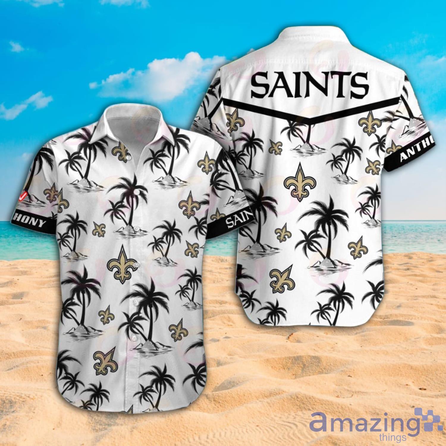 New Orleans Saints Hawaiian Shirt Nfl Football Print Custom Name