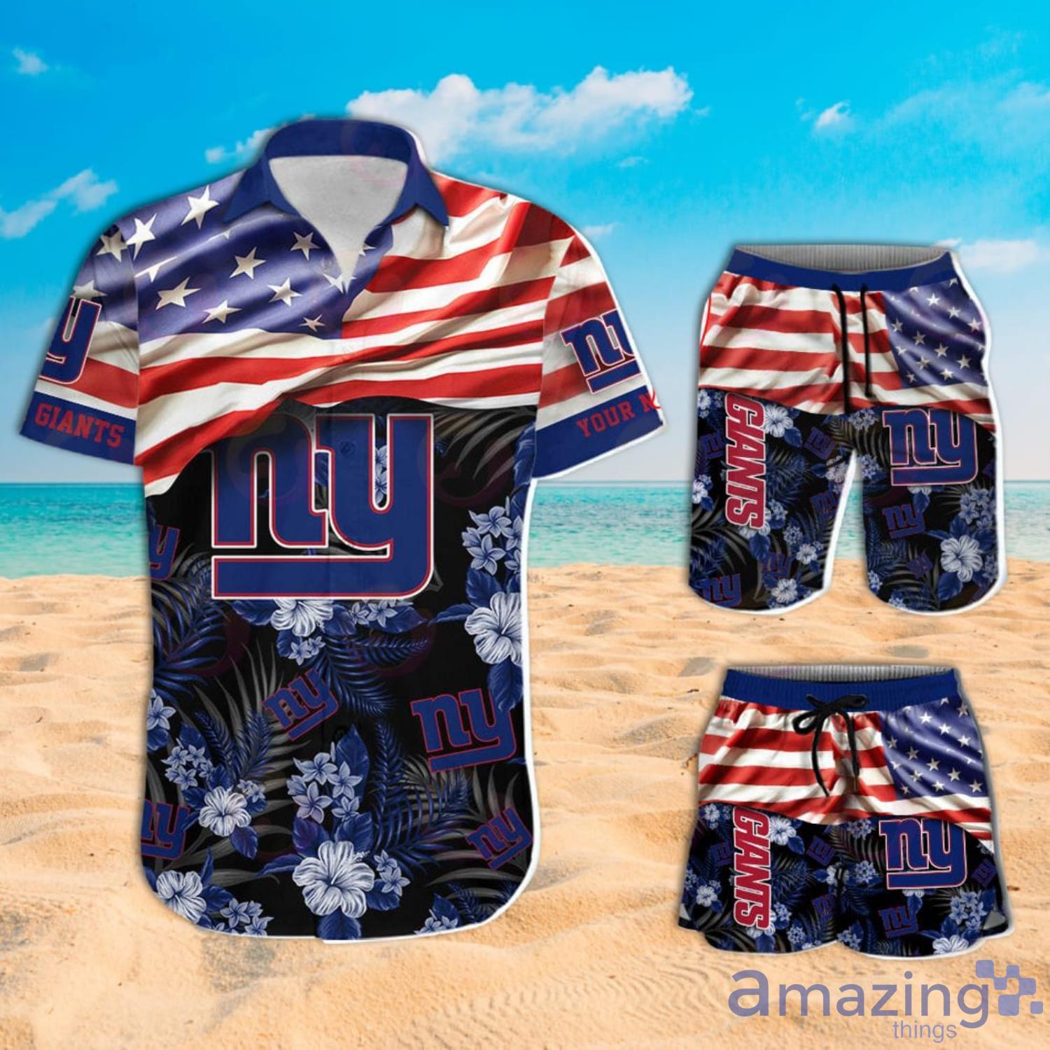 Personalized NFL New York Giants Combo Hawaiian Shirt And Shorts