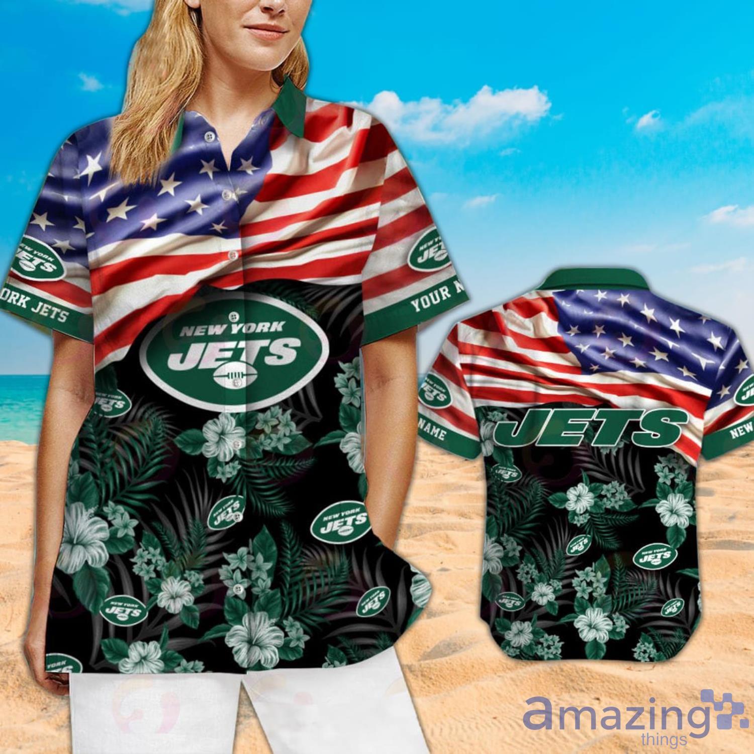 New York Jets NFL Hawaiian Shirt Mickey Graphic American Flag