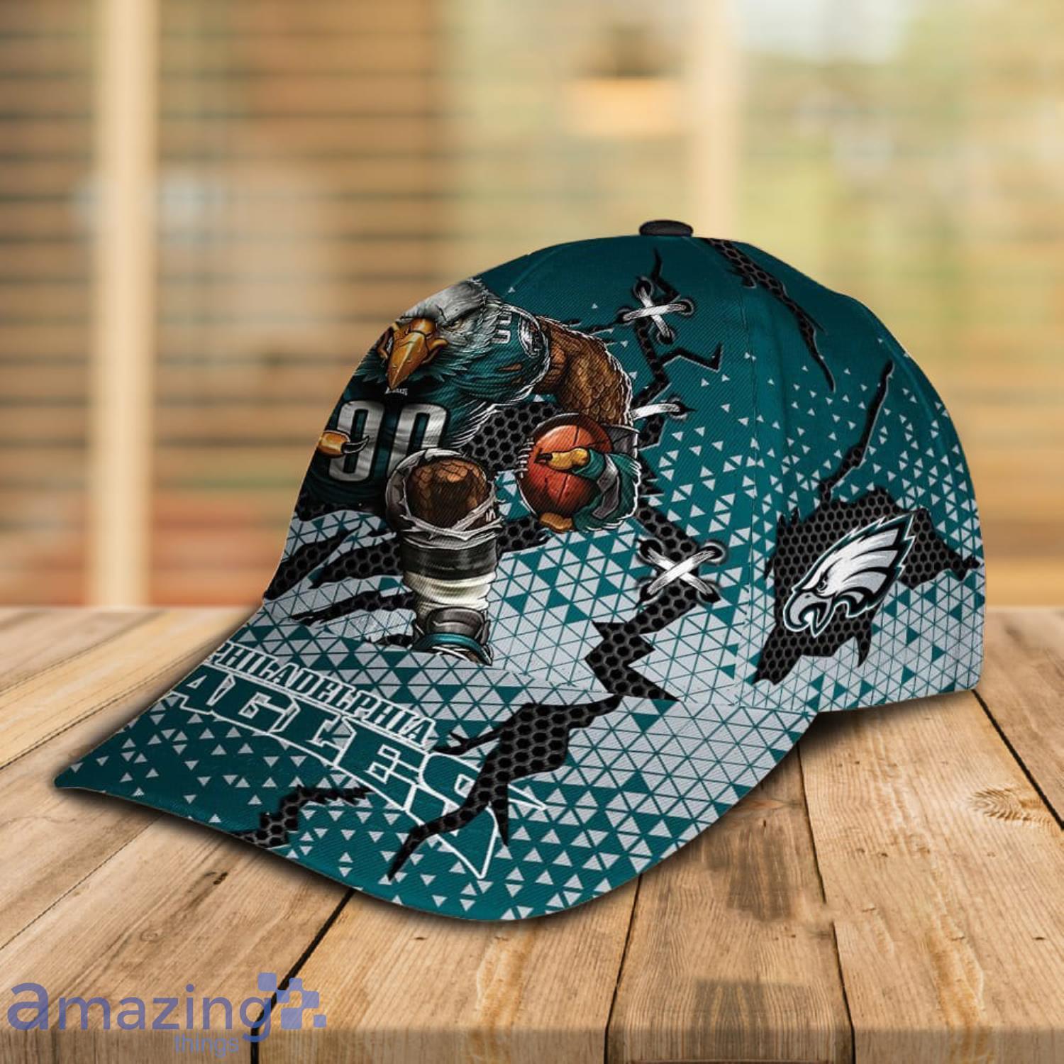 NFL Philadelphia Eagles Mascot Texture Effect 3D Cap Full Print