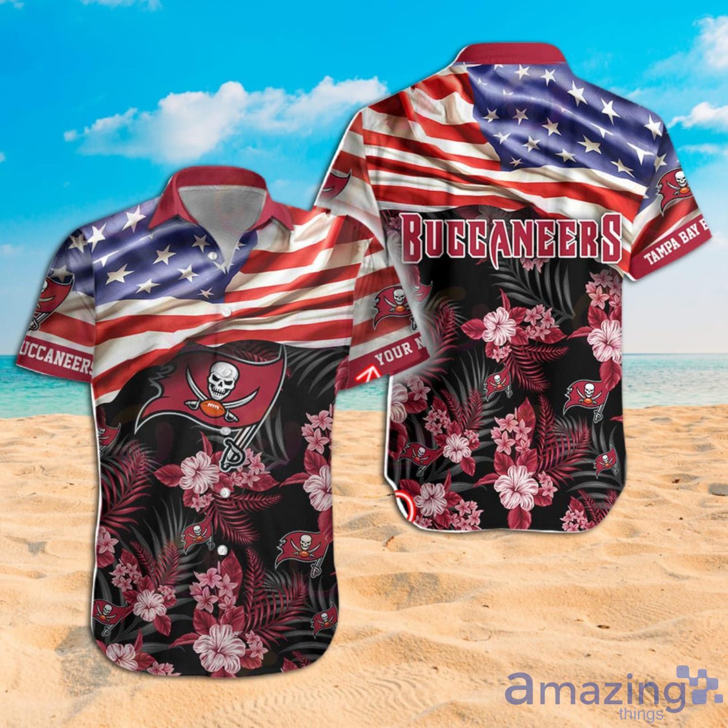 Tampa Bay Buccaneers Custom Name NFL Hawaiian Shirt And Shorts