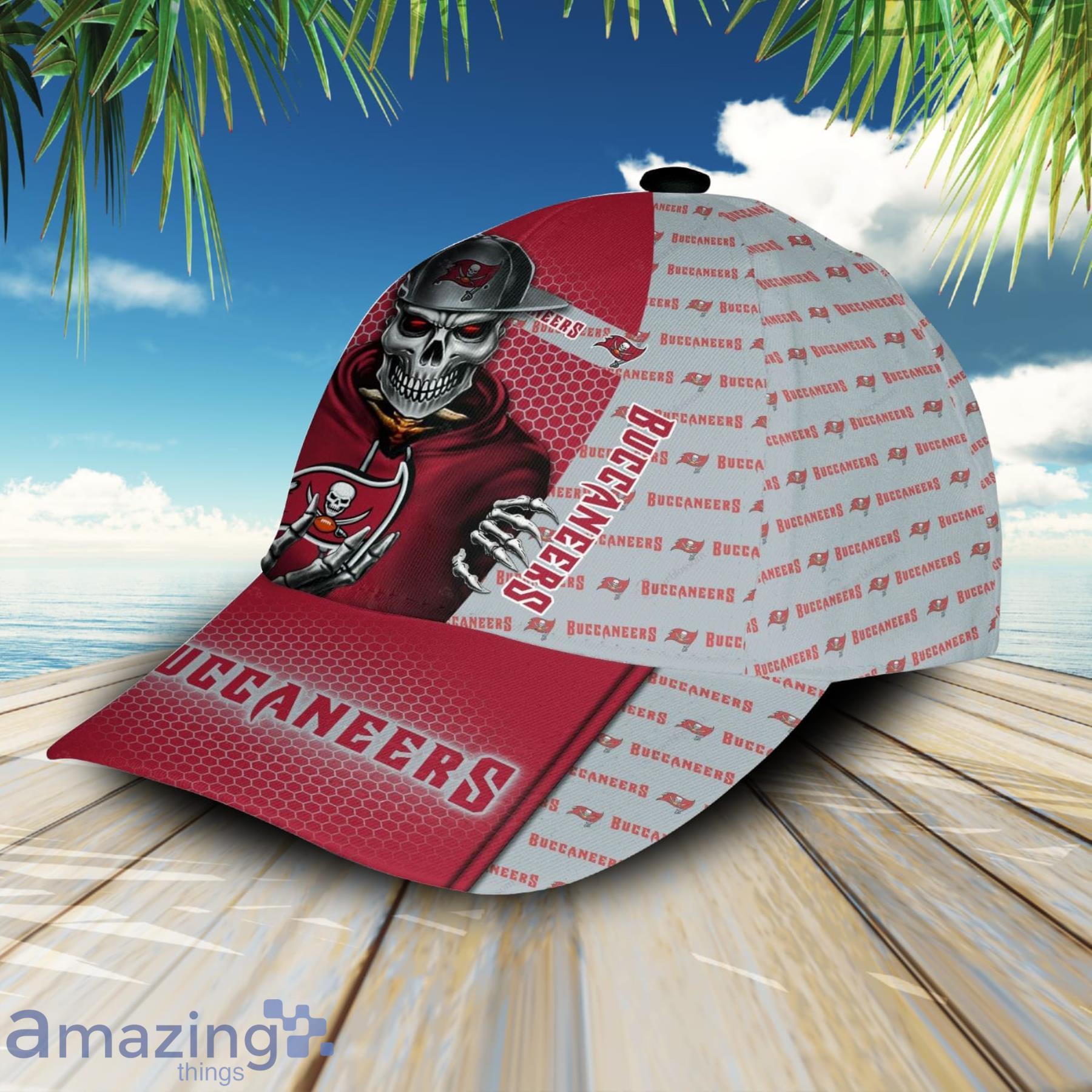 NFL Tampa Bay Buccaneers Skull And Logo Symbol Printed 3D Cap