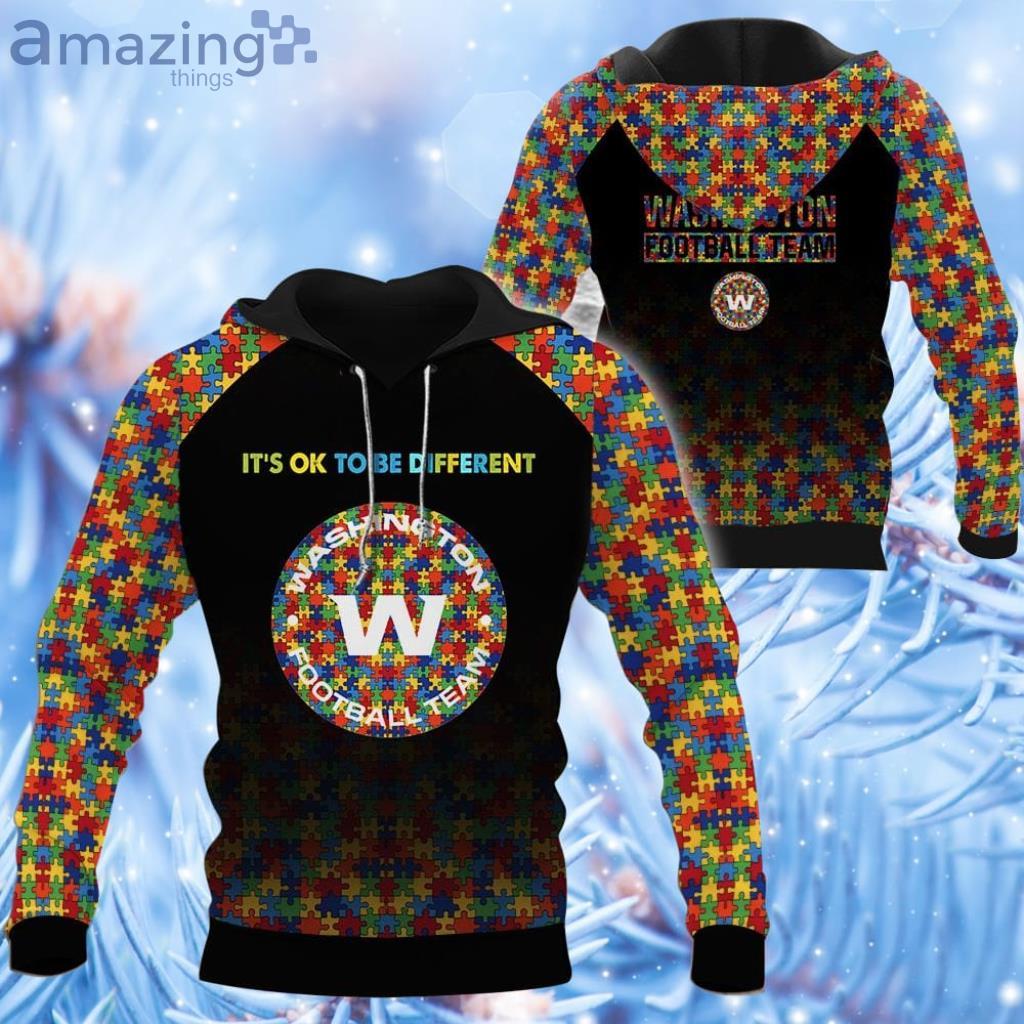 NFL Washington Football-Autism Fabric Hoodie 3D All Over Print - NFL Washington Football-Autism Fabric Hoodie 3D All Over Print