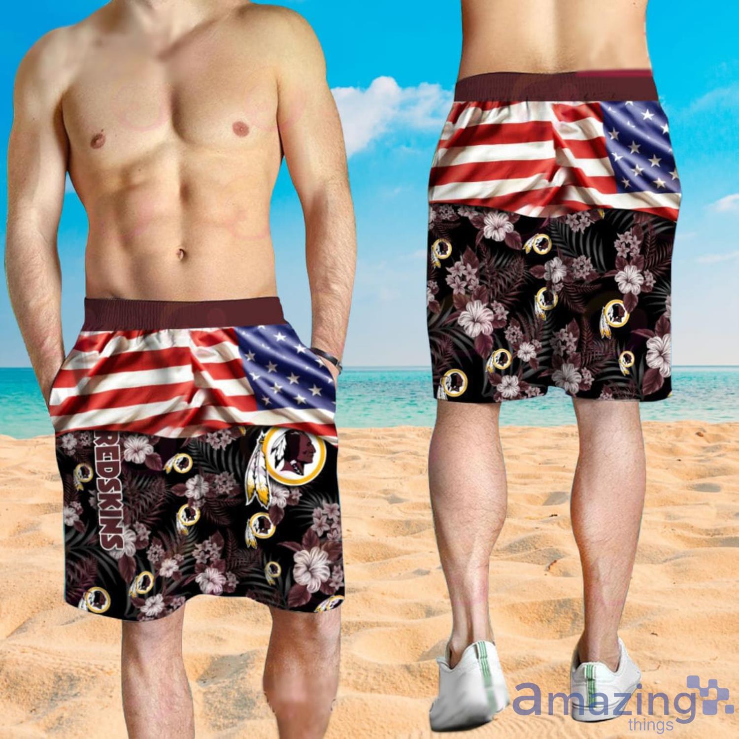 Personalized Washington Redskins NFL Hawaiian Shirt, beach shorts