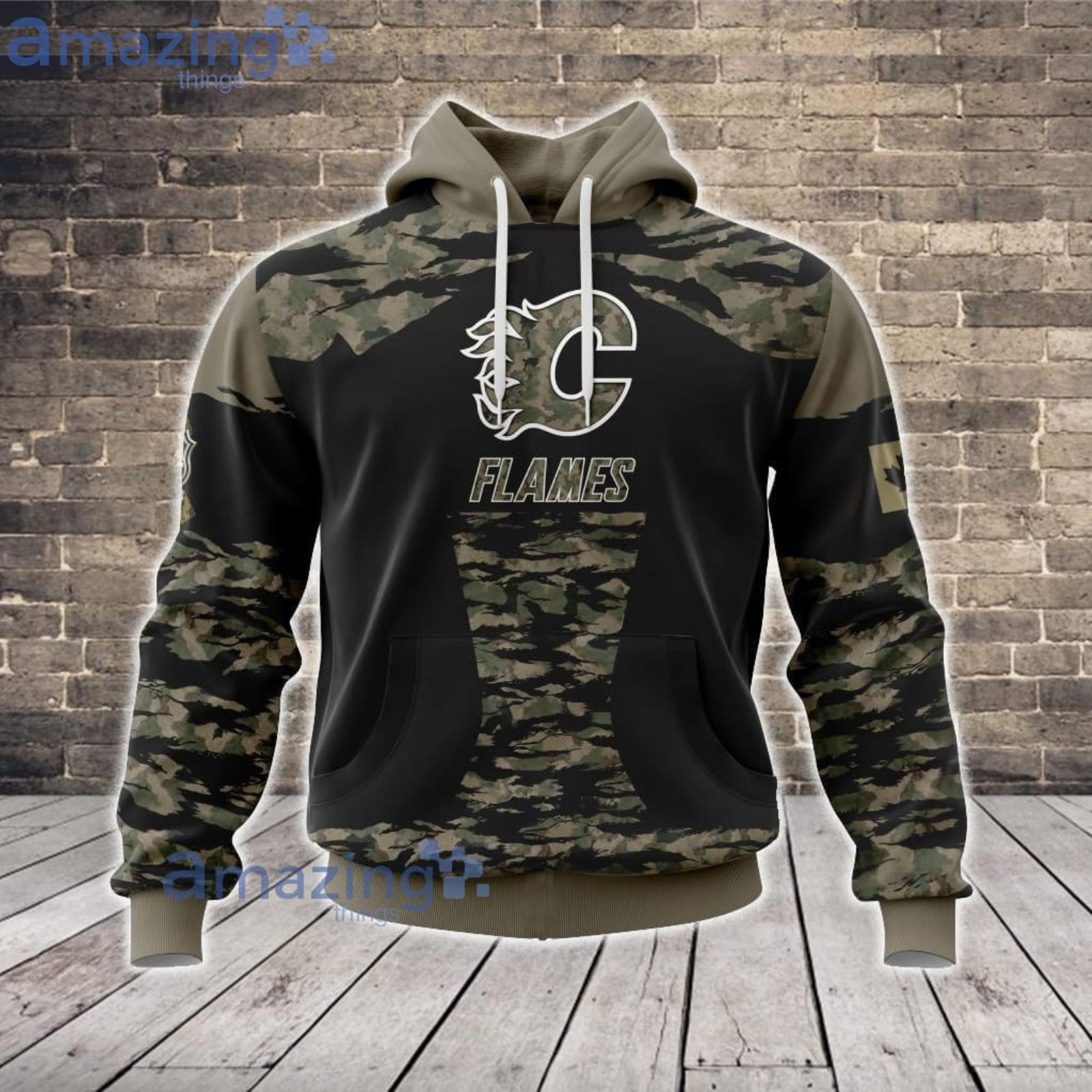 NHL Calgary Flames Came Veteran 3D Hoodie Zip Hoodie For Fans Sport Team Product Photo 1