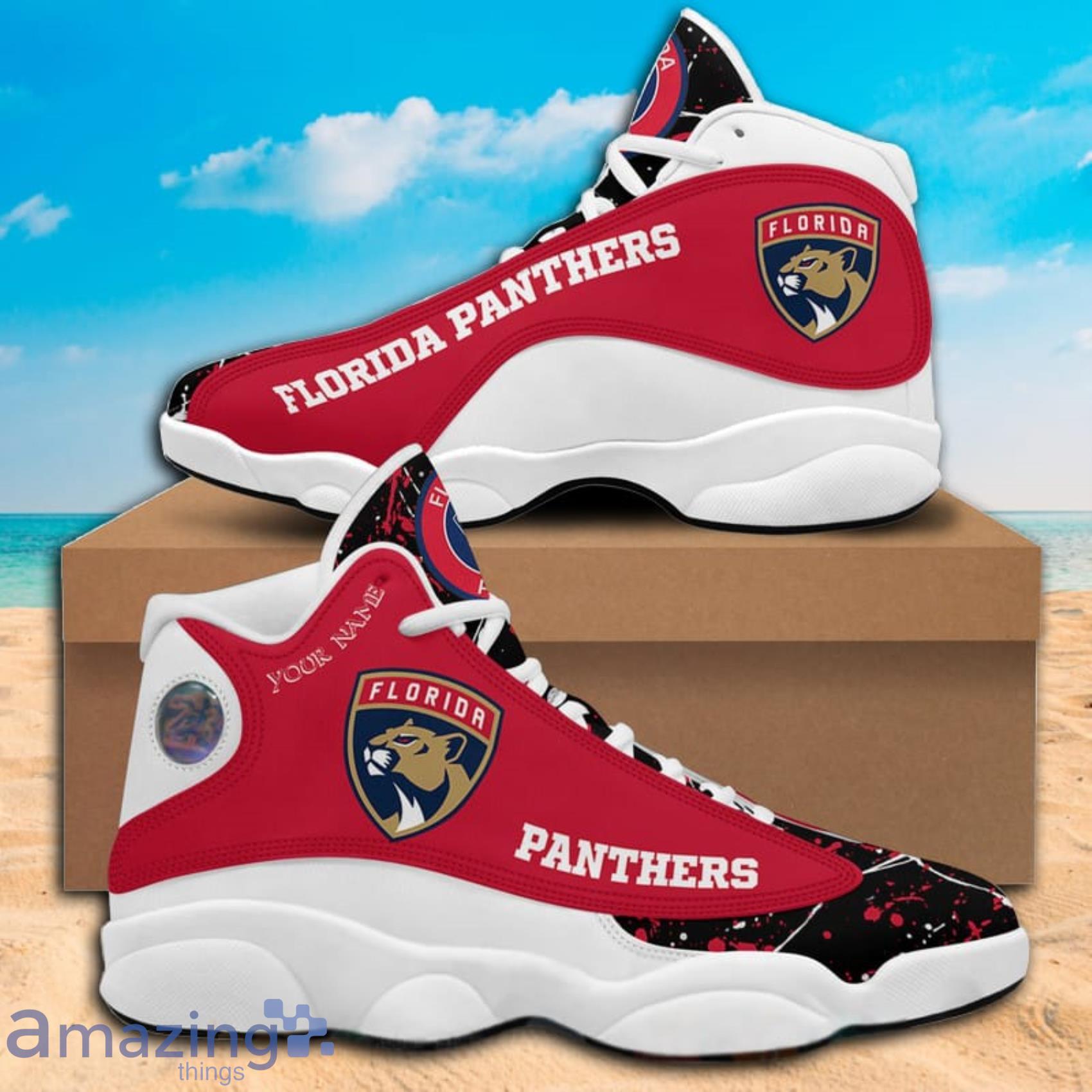 NHL Florida Panthers Air Jordan 13 Arrow Custom Name Shoes