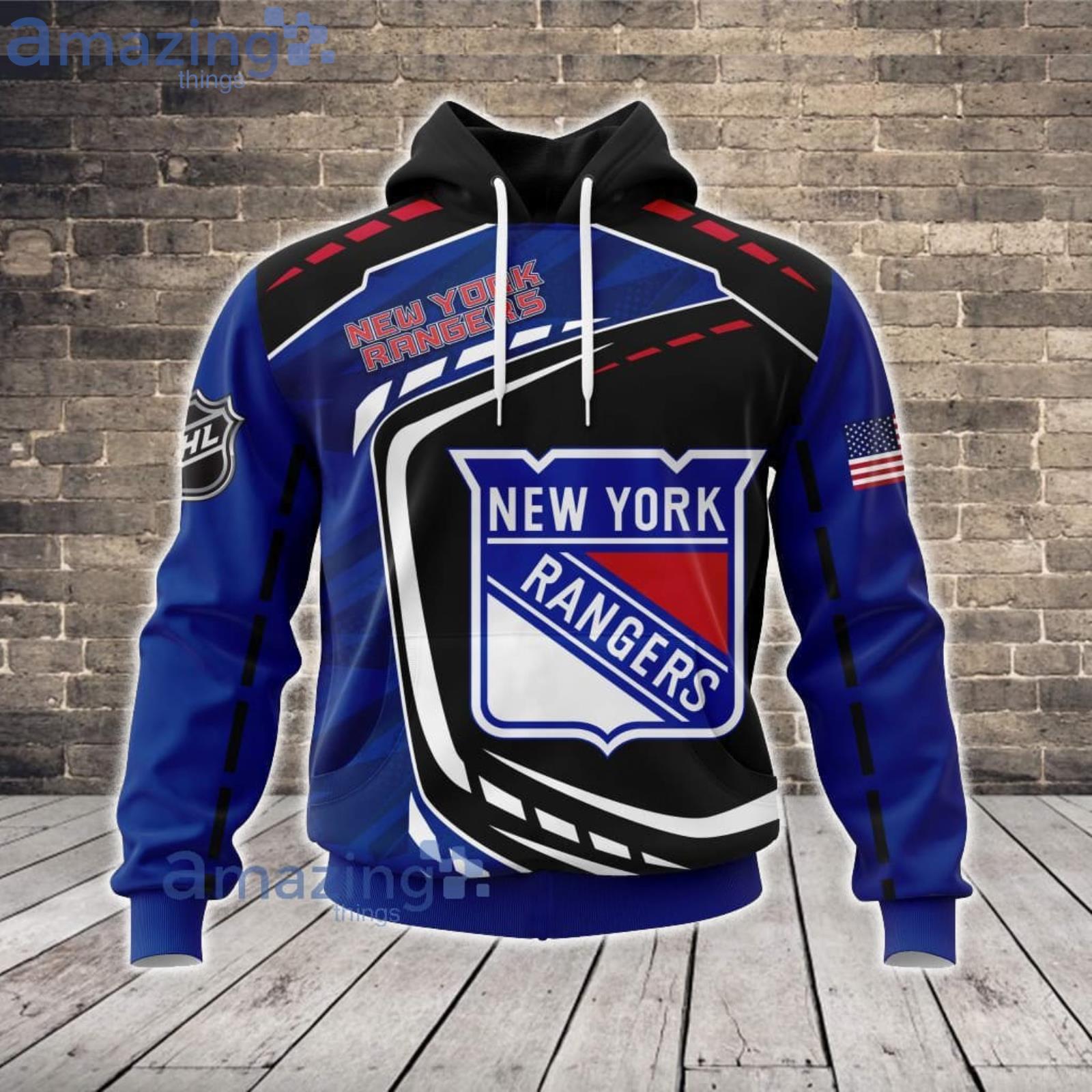 NHL New York Rangers 3D Hoodie Zip Hoodie For Fans Sport Team Product Photo 1