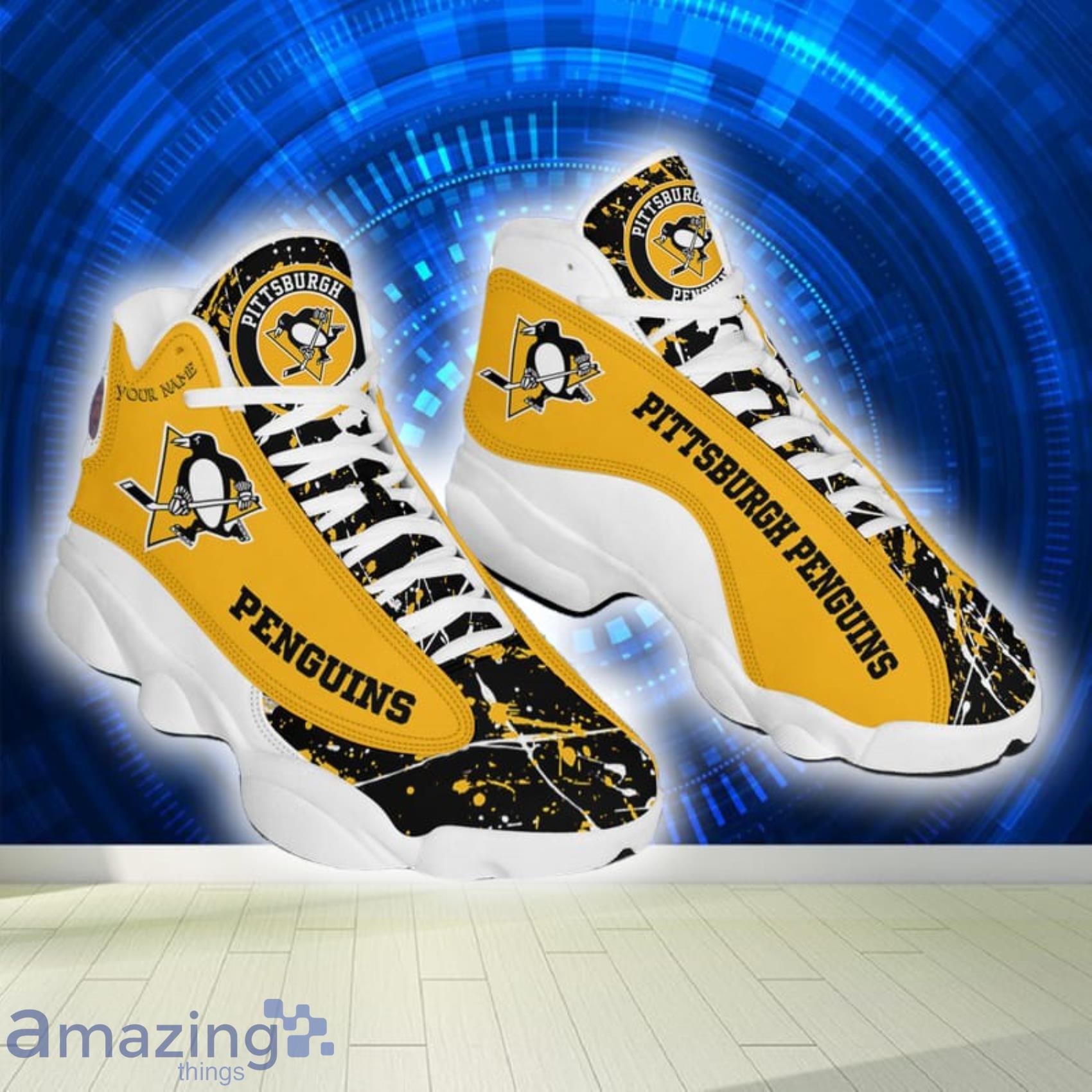 Pittsburgh Penguins Air Jordan 13 Custom Name Personalized Shoes