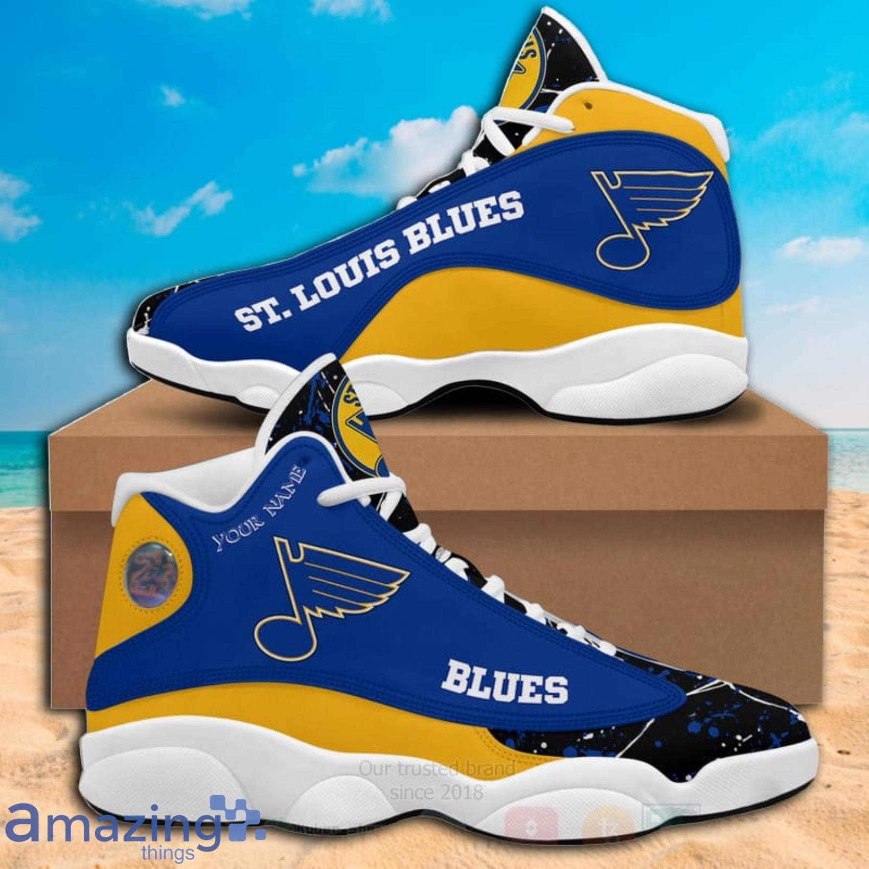 St Louis Blues Zip Up Hoodie 3D Blue Yellow Custom St Louis Blues
