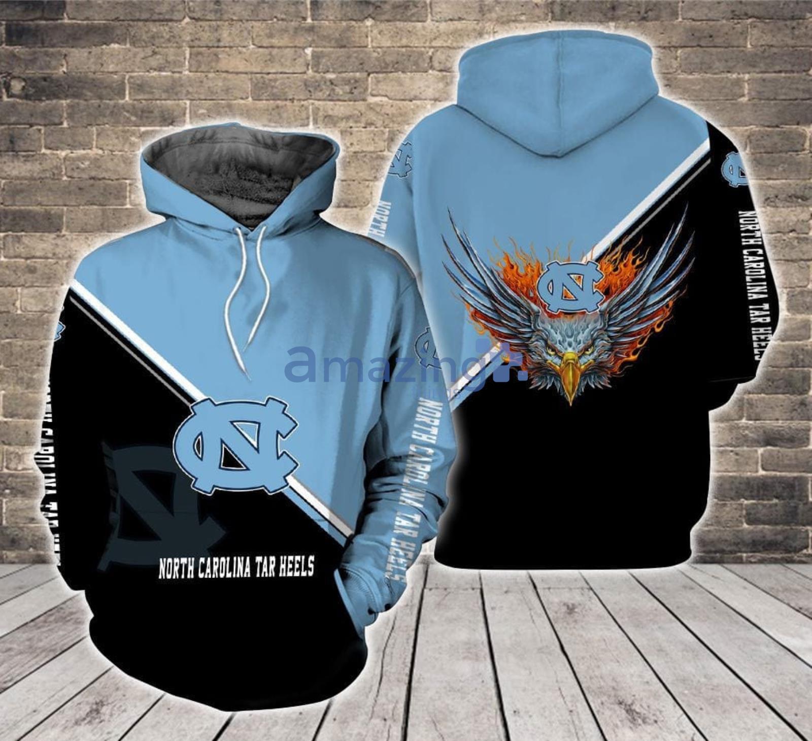 North Carolina Tar Heels Logo Fire Eagle All Over Print 3D Hoodie Product Photo 1