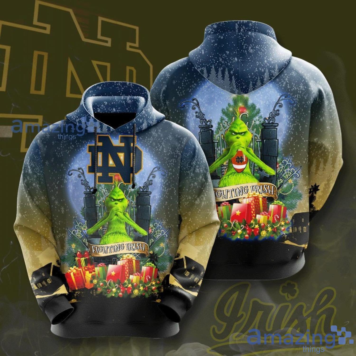 Notre Dame Fighting Irish Grinch Chirstmas Gift 3D Hoodie Product Photo 1