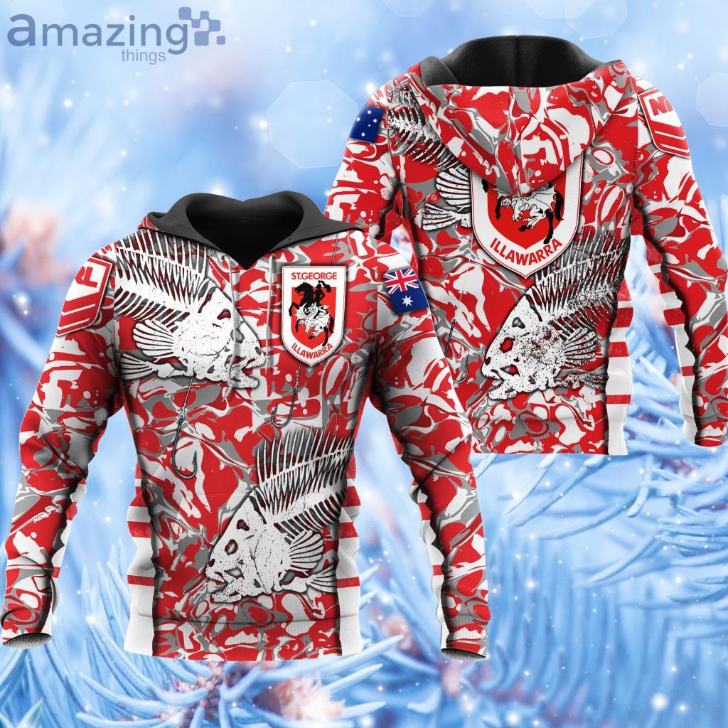 NRL St. George Illawarra Dragons Combo 3D Hoodie And Long Pants