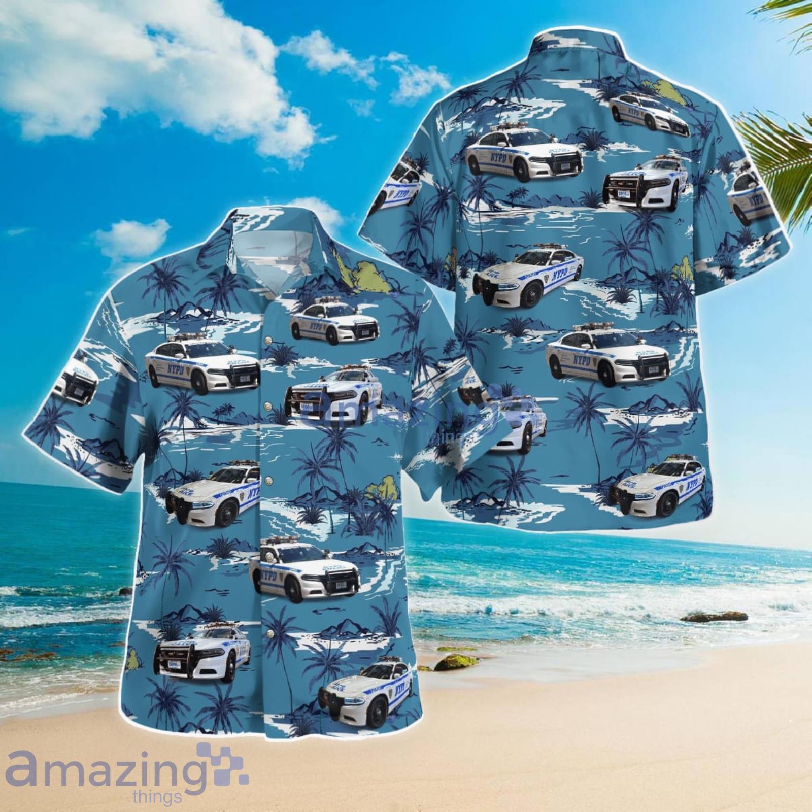 NYPD Highway Patrol Coconut Vintage Summer Gift Hawaiian Shirt Product Photo 1