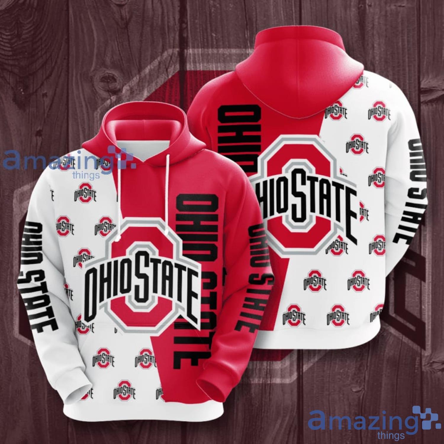 Ohio State Buckeyes Logo All Over Print 3D Hoodie Product Photo 1