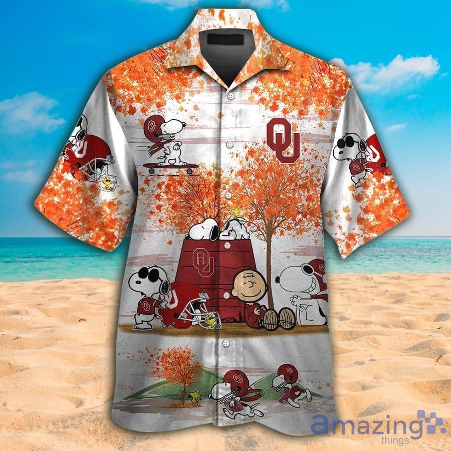 Oklahoma Sooners Snoopy Autumn Aloha Beach Hawaiian Shirt For Men And Women Product Photo 1