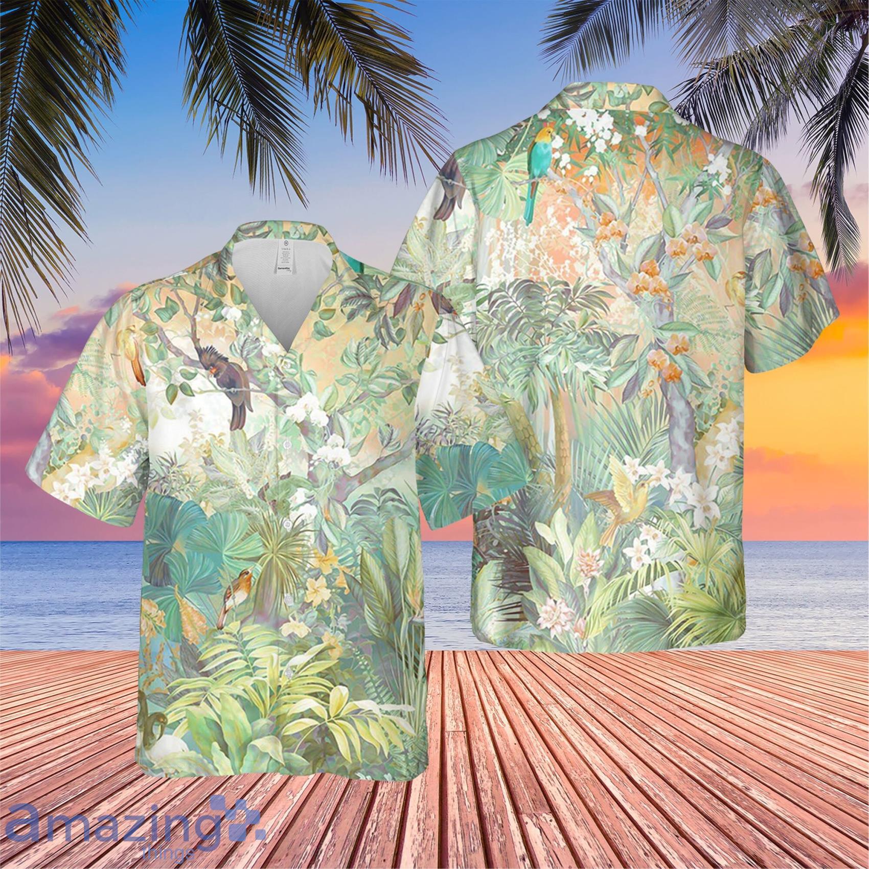 Old Floral Green Summer Vacation Hawaiian Shirt For Men And Women Product Photo 1