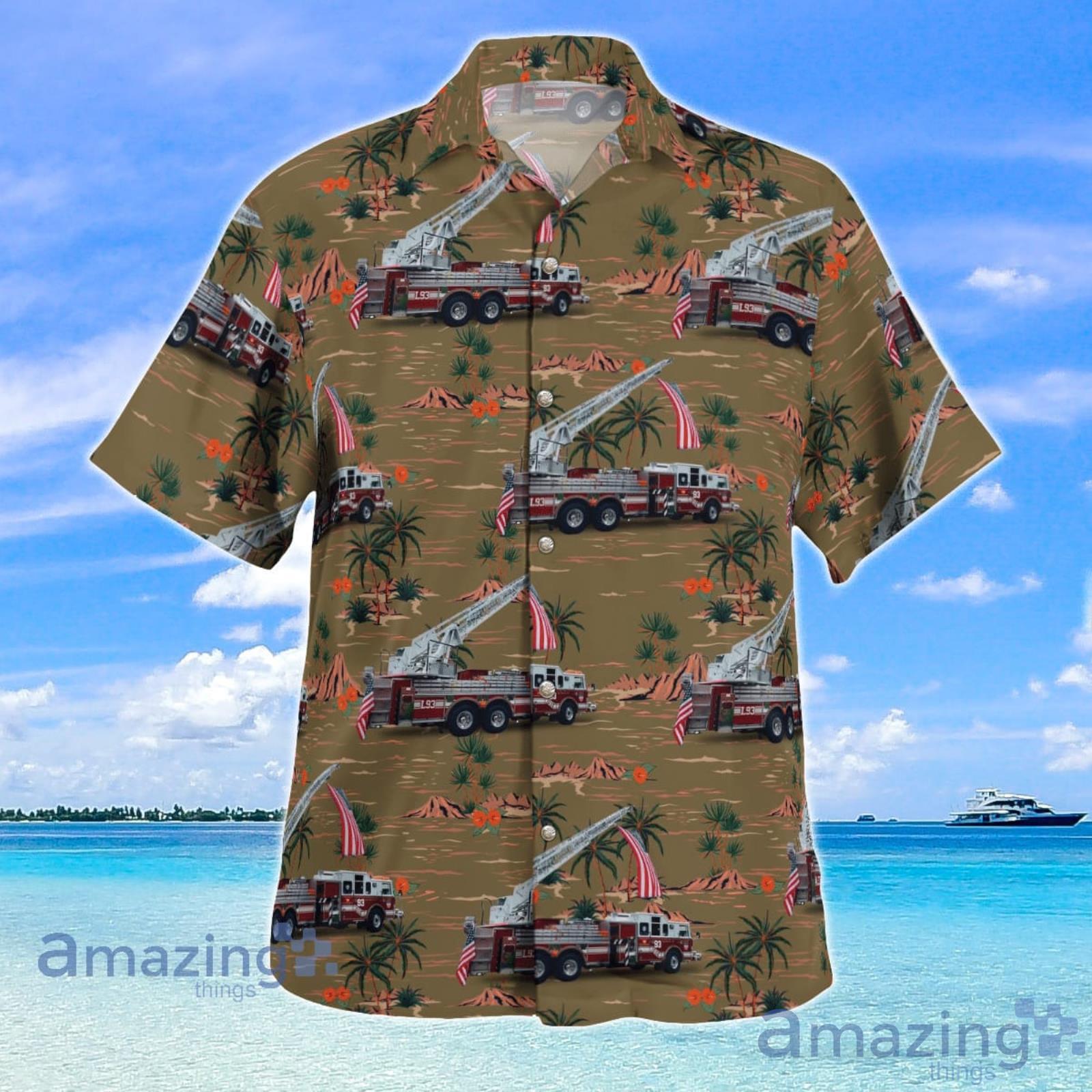 Old Forge New York Old Forge Fire Department Orange Hawaiian Shirt