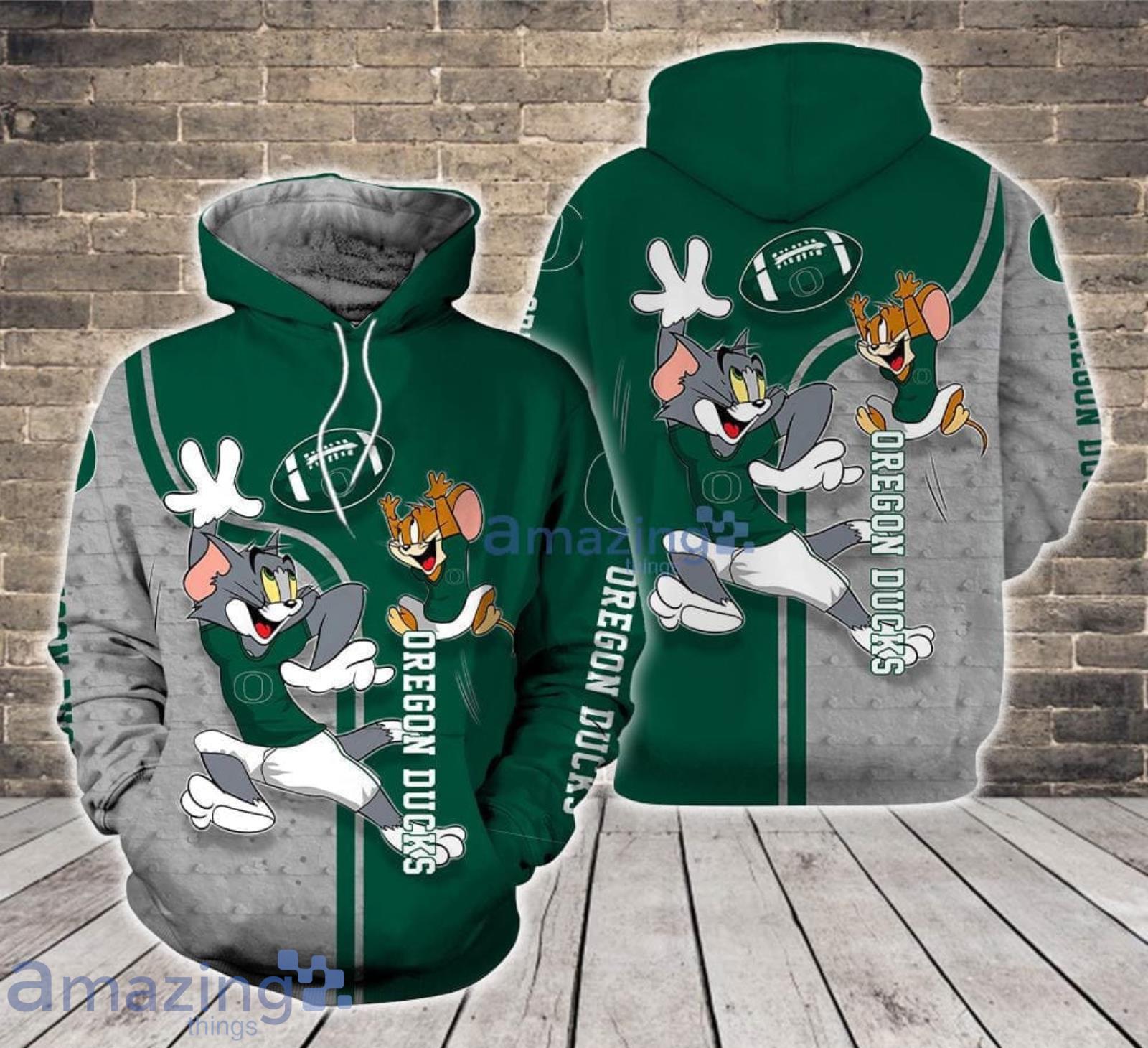 Oregon Ducks Tom and Jerry Cartoon Lover 3D Printed Hoodie For Fans Product Photo 1 Oregon Ducks Tom and Jerry Cartoon Lover 3D Printed Hoodie For Fans Product Photo 1