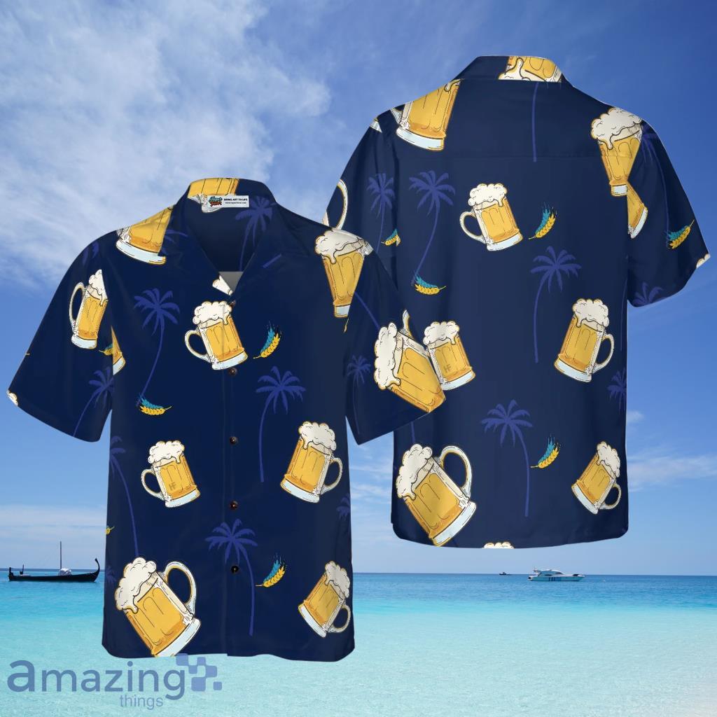 Palm Tree, Beer Tropical Summer Aloha Hawaiian Shirt - Palm Tree, Beer Tropical Summer Aloha Hawaiian Shirt