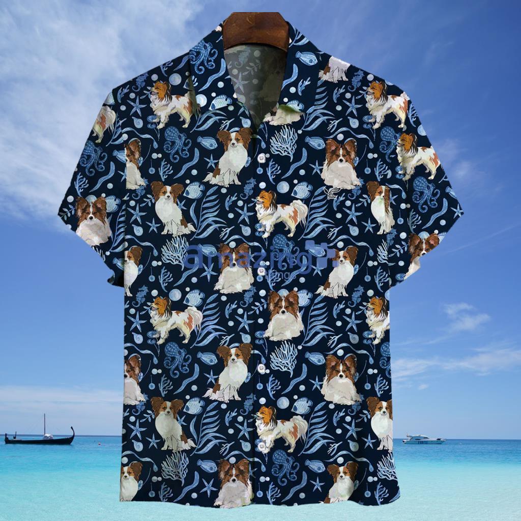Papillon Dog Tropical Hawaiian Shirt - Papillon Dog Tropical Hawaiian Shirt