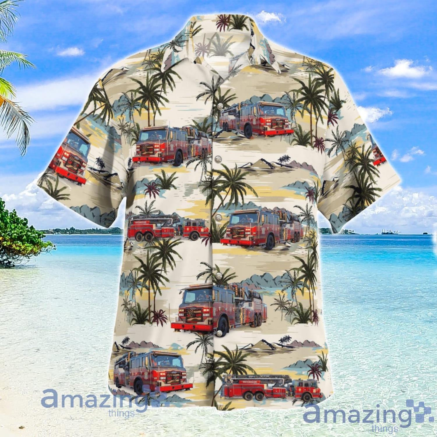 Patchogue Fire Department Aloha Summer Vacation Gift Hawaiian Shirt image Patchogue Fire Department Aloha Summer Vacation Gift Hawaiian Shirt Product Photo 2