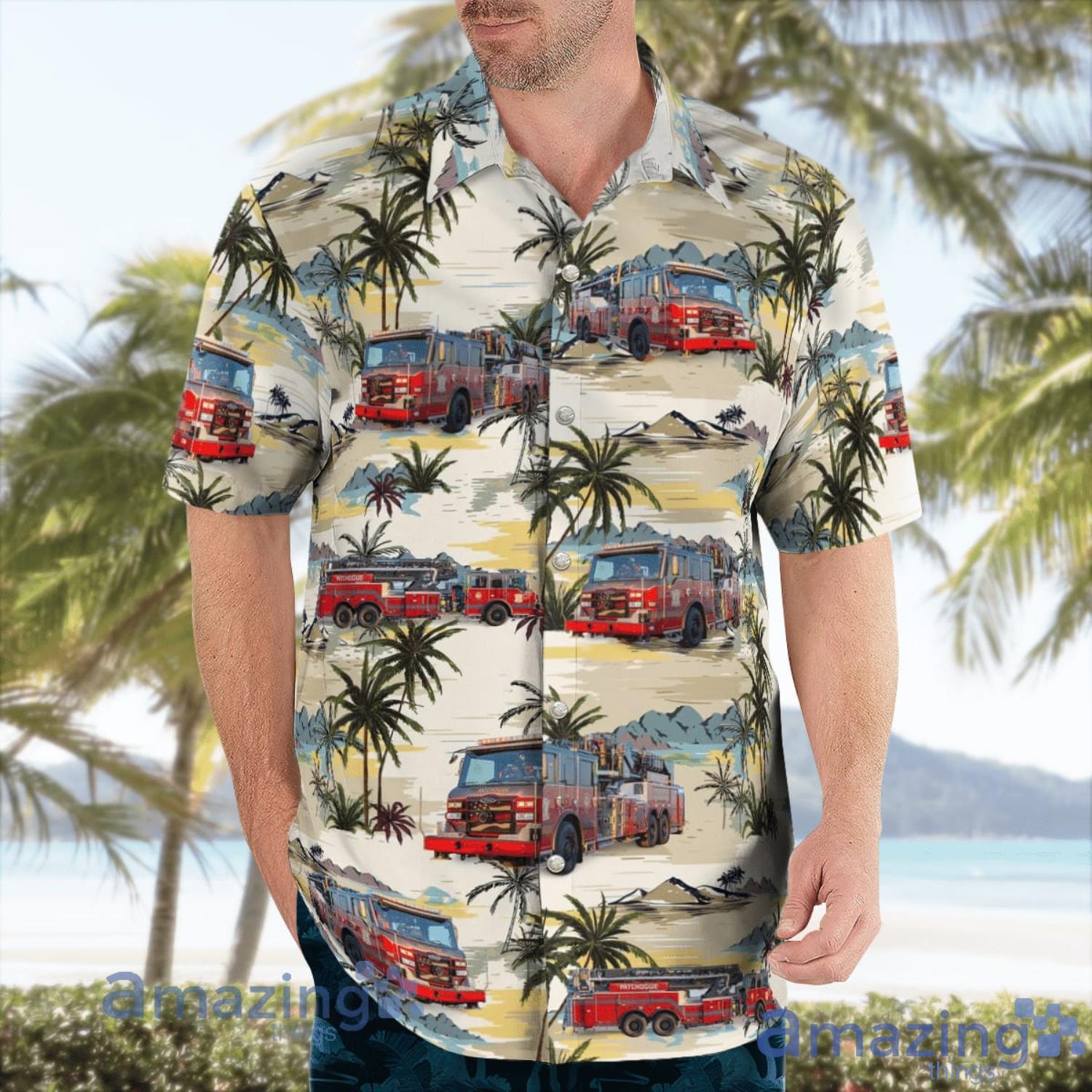 Patchogue Fire Department Aloha Summer Vacation Gift Hawaiian Shirt image Patchogue Fire Department Aloha Summer Vacation Gift Hawaiian Shirt Product Photo 3