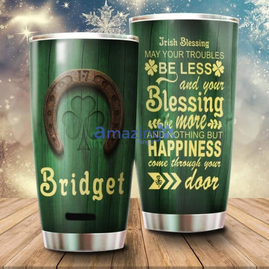 Patrick's Day Irish Blessing Shamrock Horseshoe Tumbler - Patrick's Day Irish Blessing Shamrock Horseshoe Tumbler Cup