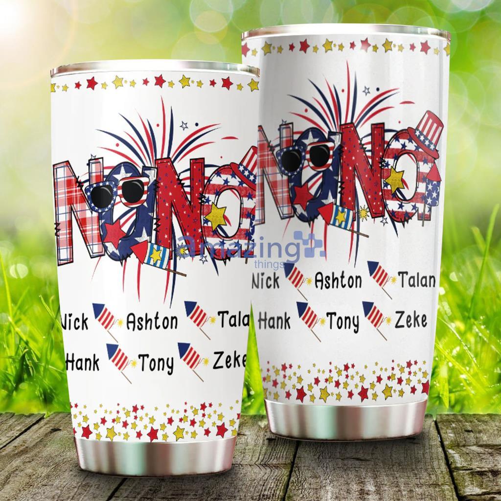 Patriotic Doodle 4th Of July Mimi And Grandkids Tumbler Cup - Patriotic Doodle 4th Of July Mimi And Grandkids Tumbler Cup
