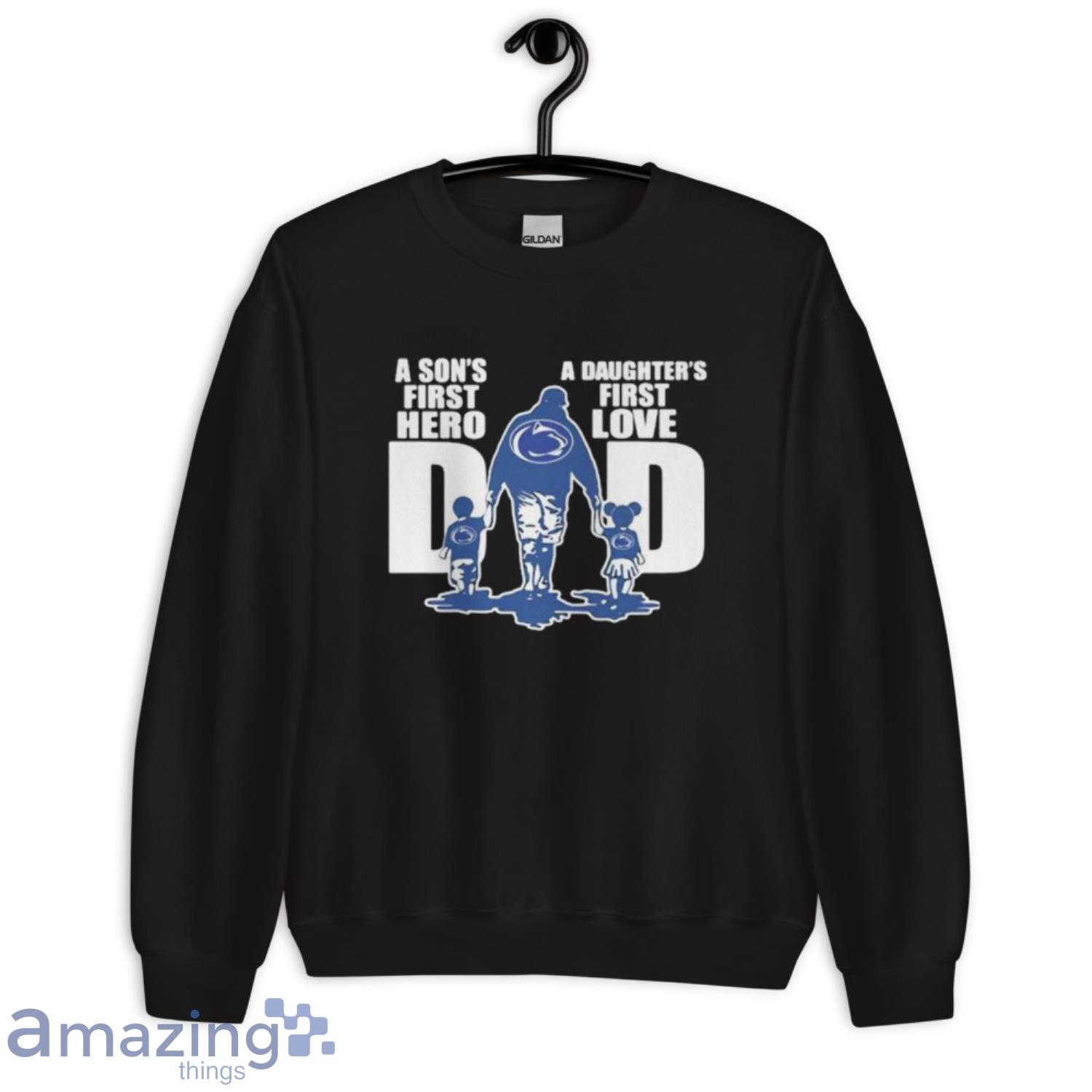 Penn state nittany lion wrestling a son’s first hero a daughter’s first love dad happy father’s day shirt image Penn state nittany lion wrestling a son’s first hero a daughter’s first love dad happy father’s day shirt - Unisex Crewneck Sweatshirt