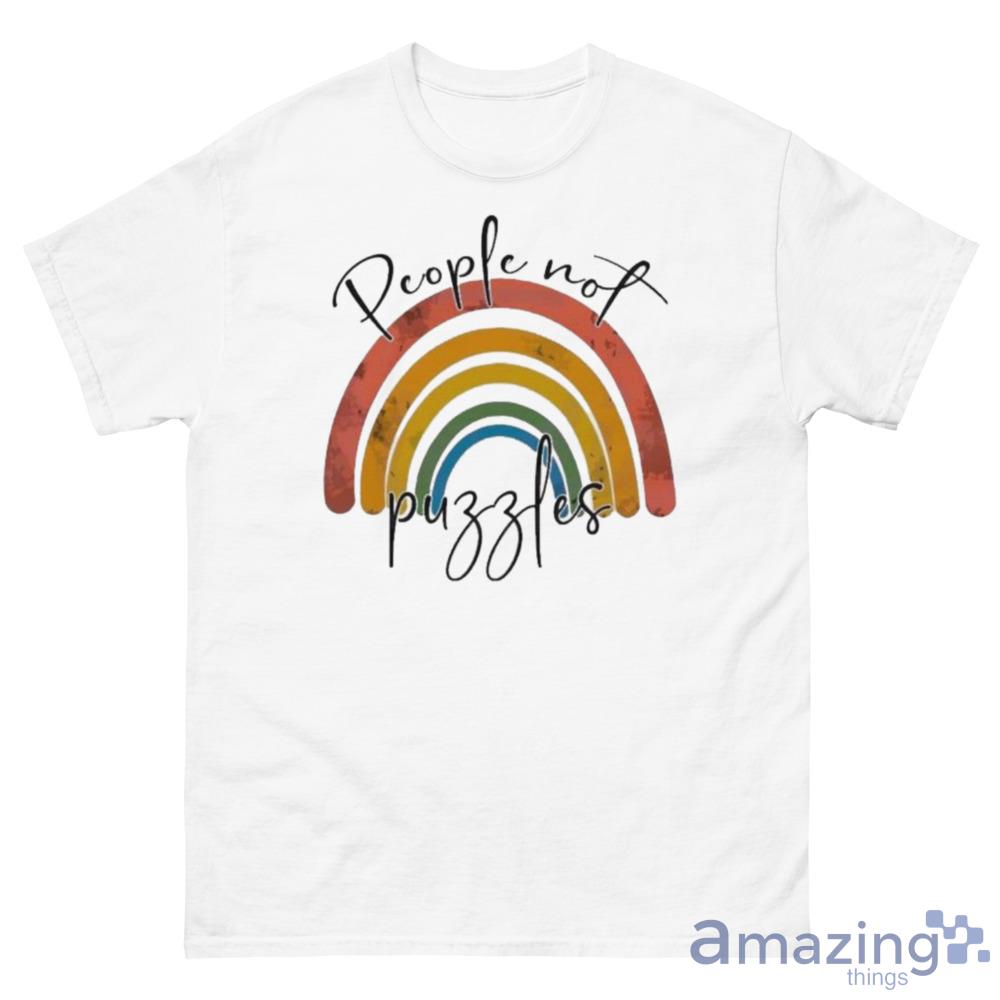 People Not Puzzles Rainbow Neurodiversity Autism Mom Shirt For Mom - 500 Men’s Classic Tee Gildan