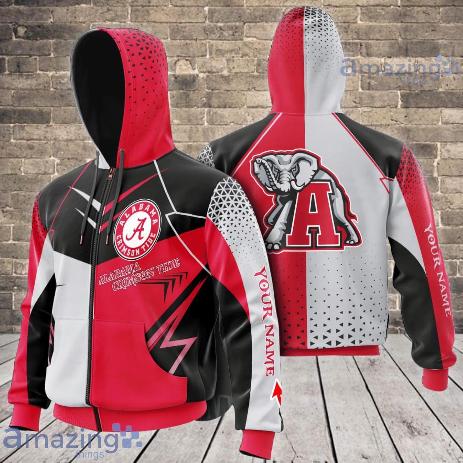 Personalized Alabama Crimson Tide Zip-Up Hoodie Product Photo 1