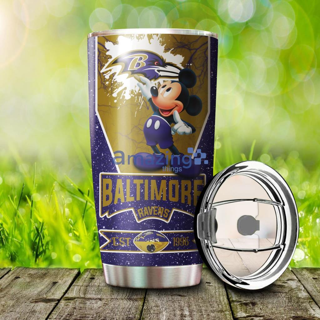 Personalized Baltimore Ravens Mickey Mouse Tumbler