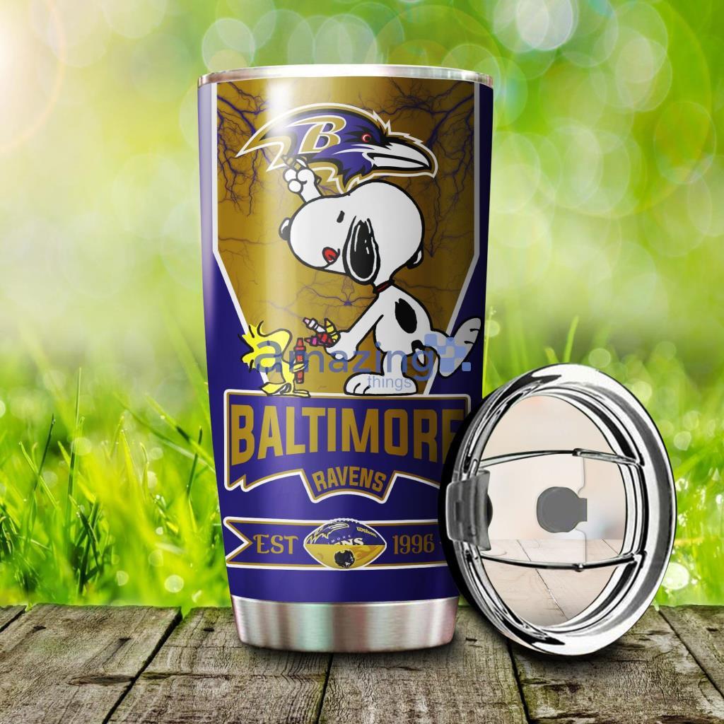 Personalized Baltimore Ravens Snoopy  Tumbler - 3