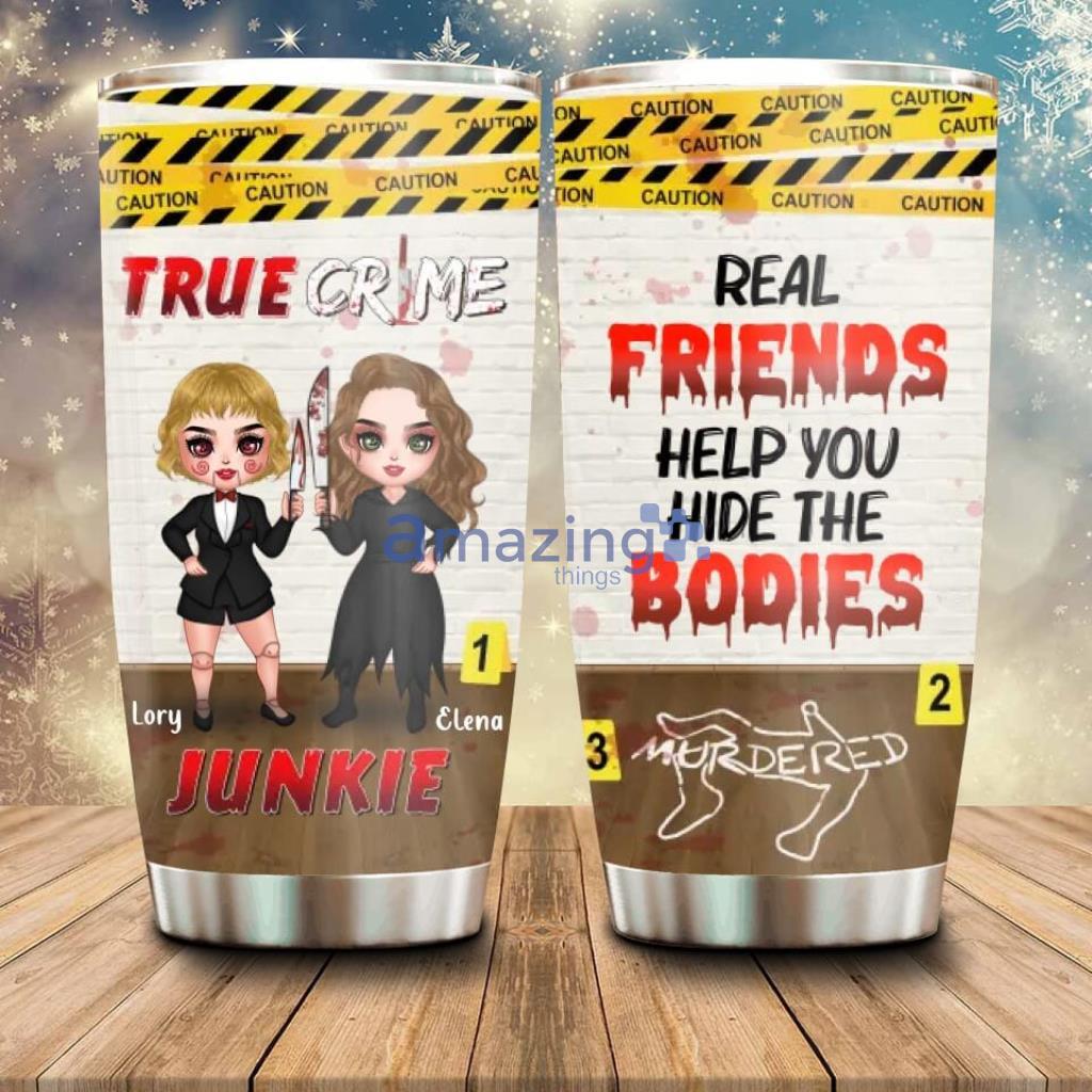 Personalized Besties Tumbler Girf Friends - Custom Personalized Besties Tumbler - Gift Idea For Friends Besties Sisters - My Partner In Crime Horror Best Friend_8126