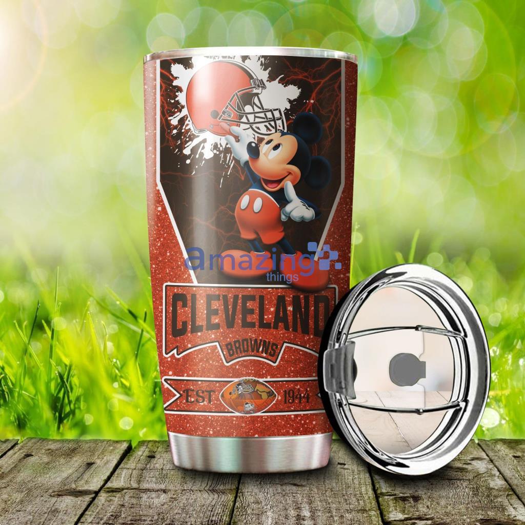 Personalized Cleveland Browns Est 1944 Mickey Mouse  Tumbler - 3