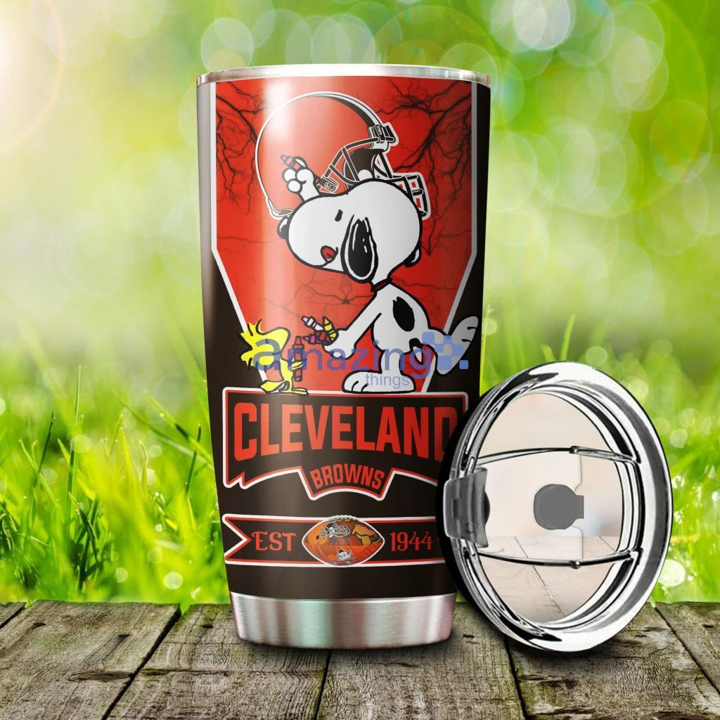 Personalized Cleveland Browns Snoopy  Tumbler - 3