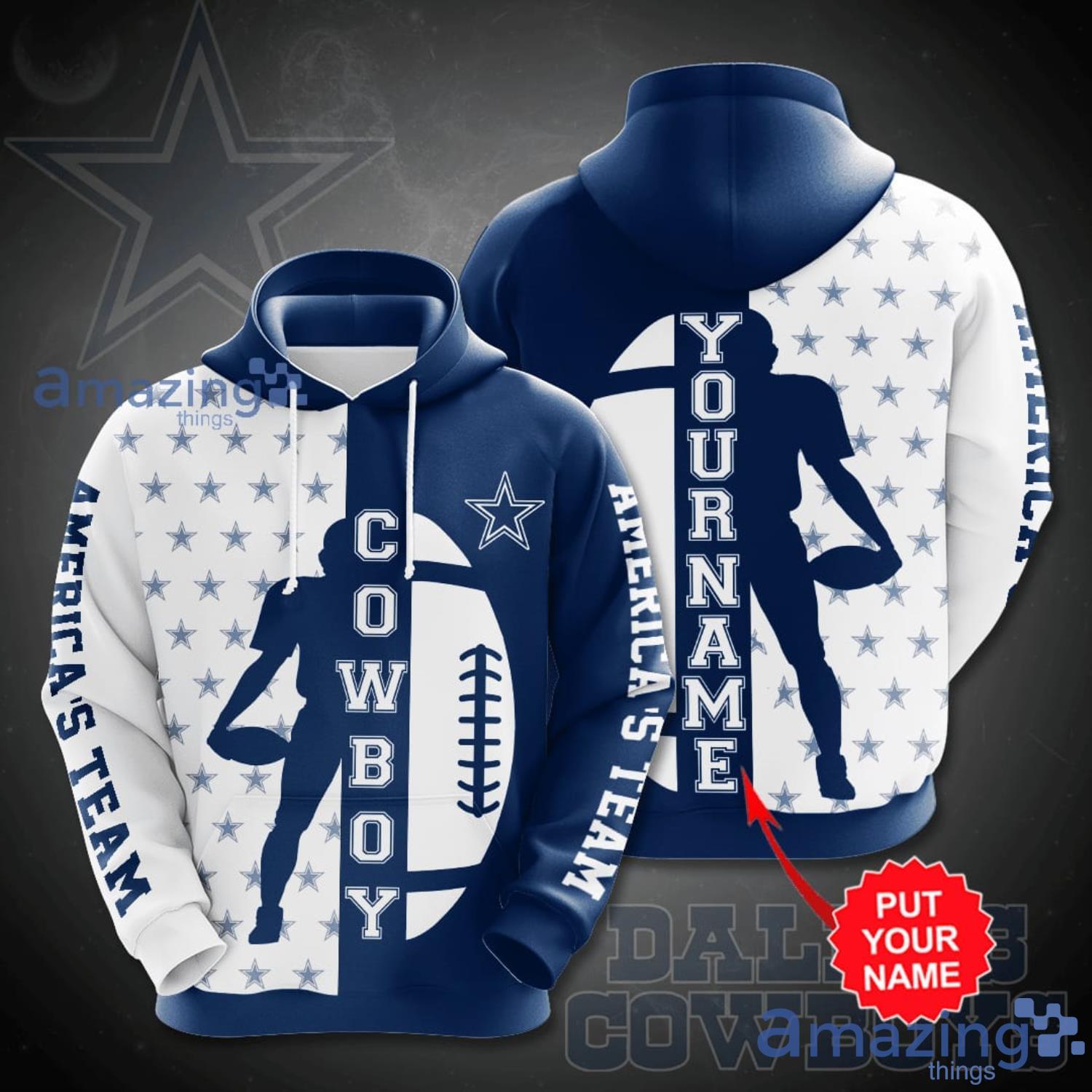 Personalized Dallas Cowboys 3D Hoodie All Over Print Product Photo 1