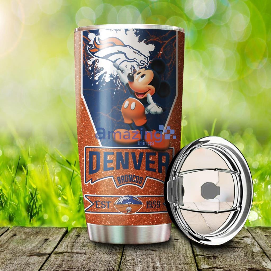 Vintage Denver Broncos Shirt 3D Mickey Unique Broncos Gifts