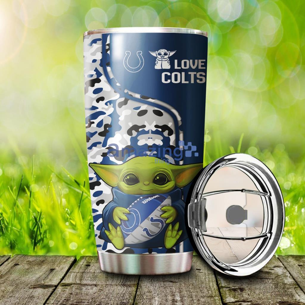 Personalized Indianapolis Colts Baby Yoda  Tumbler - 3
