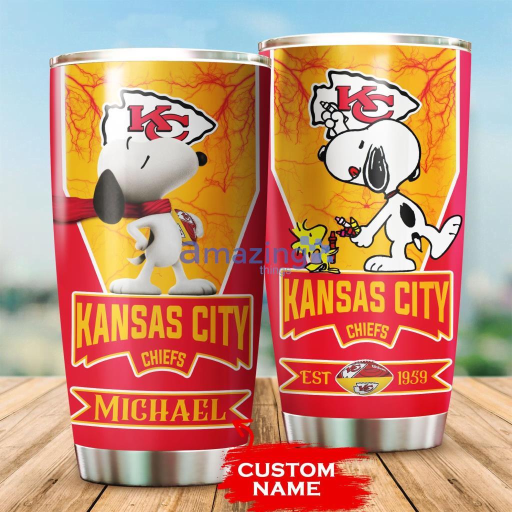Personalized Kansas City Chiefs Snoopy  Tumbler - 1