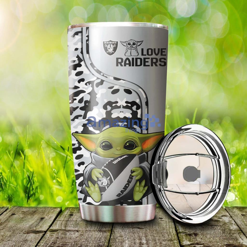 Personalized Las Vegas Raiders Baby Yoda  Tumbler - 3