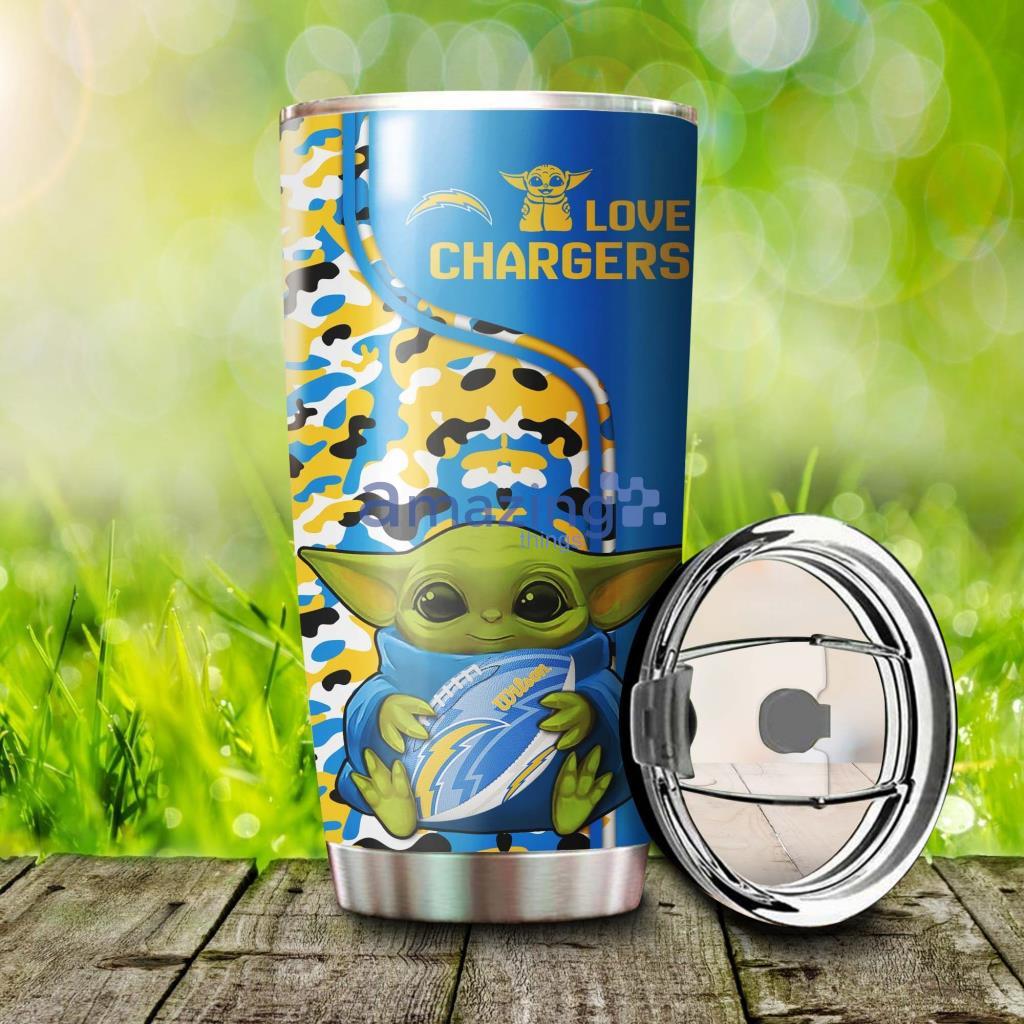 Personalized Los Angeles Chargers Baby Yoda  Tumbler - 3