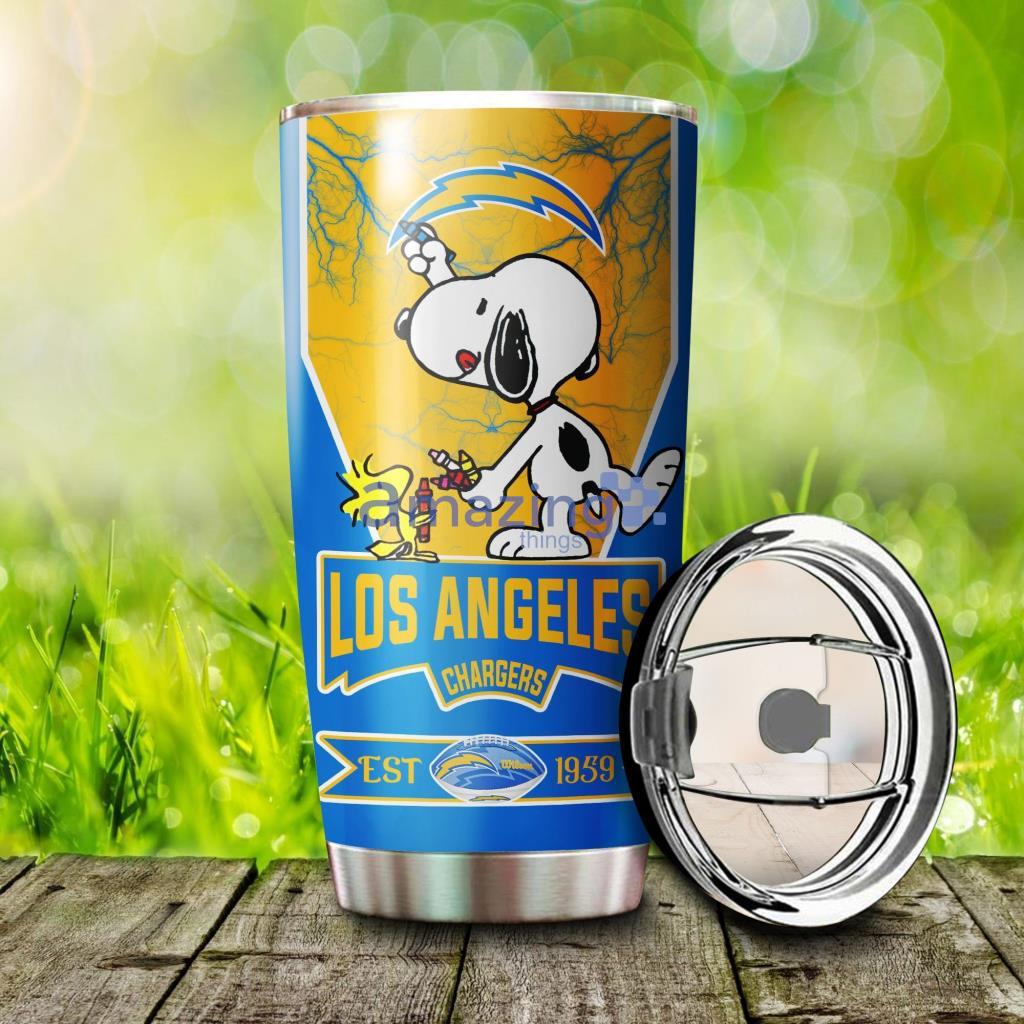 Personalized Los Angeles Chargers Snoopy  Tumbler - 3