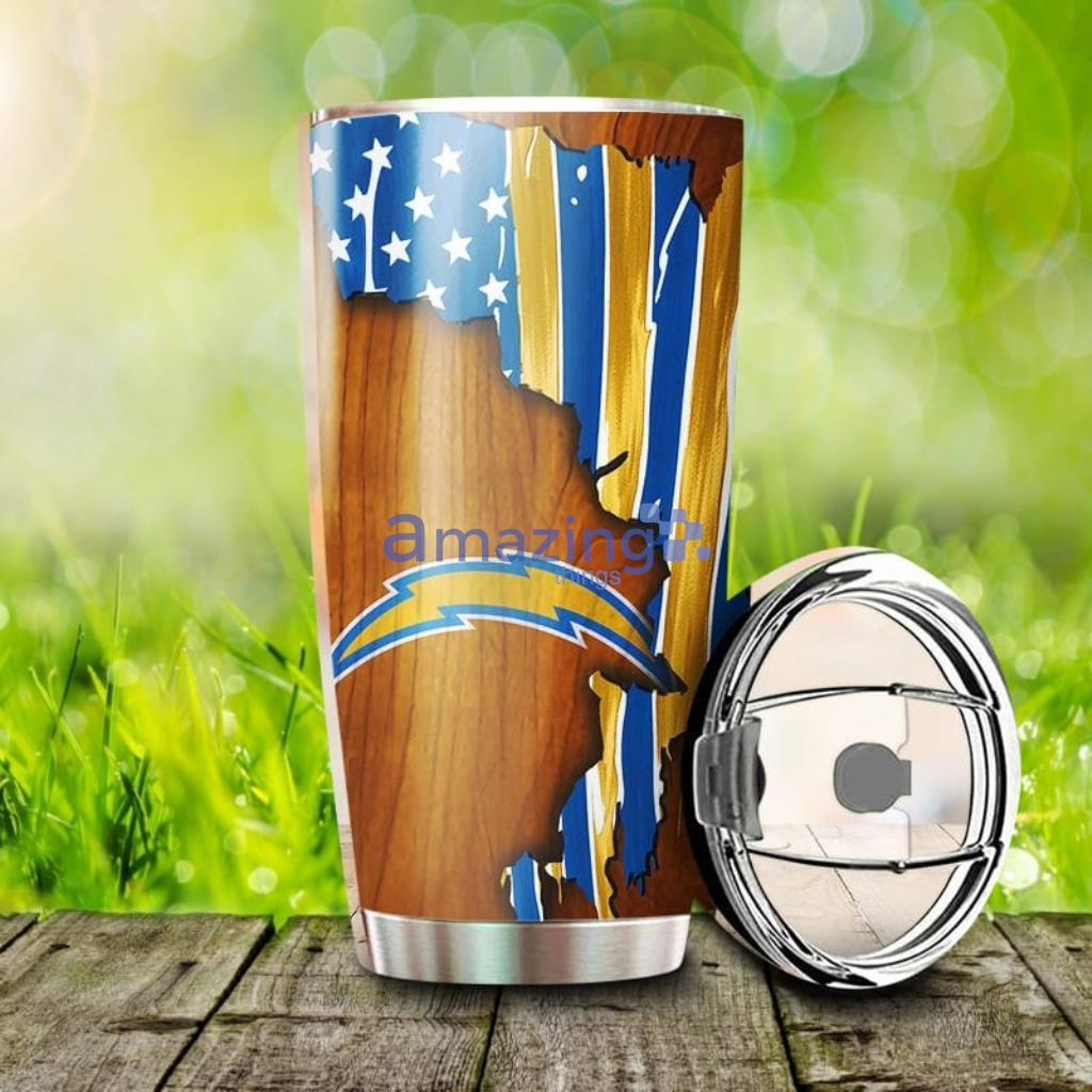Personalized Los Angeles Chargers Wood Tumbler - 3 Personalized Los Angeles Chargers Wood Tumbler - 3