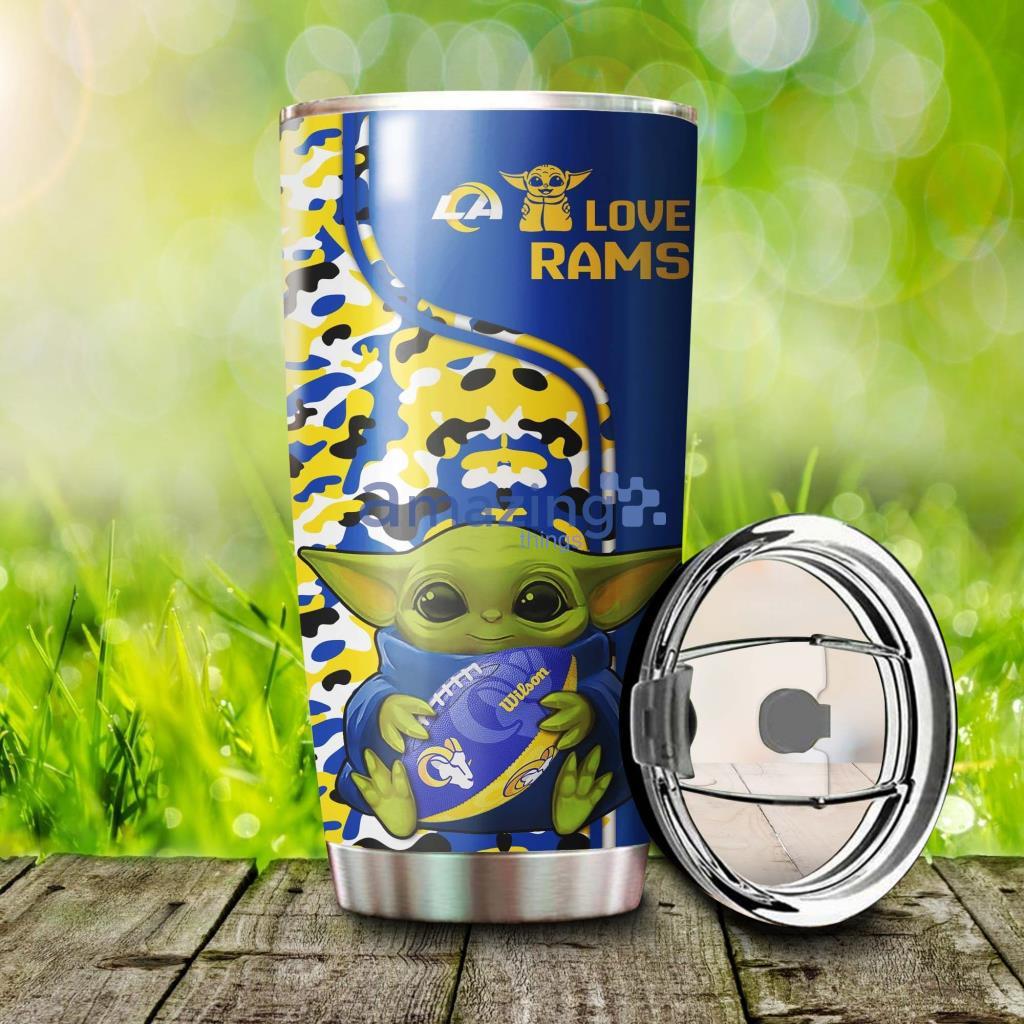 Personalized Los Angeles Rams Baby Yoda Tumbler - 3
