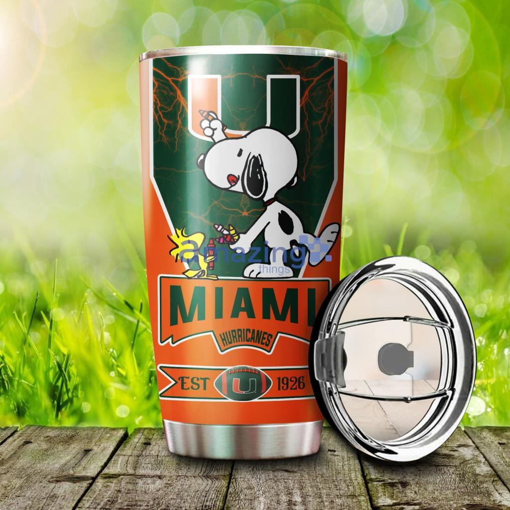 Personalized Miami Hurricanes Snoopy  Tumbler - 3