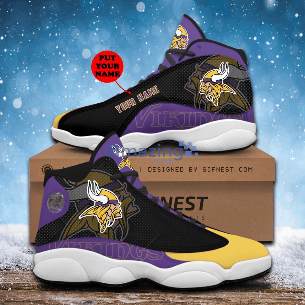 Minnesota vikings custom air jordan 13 sneaker custom sports shoes