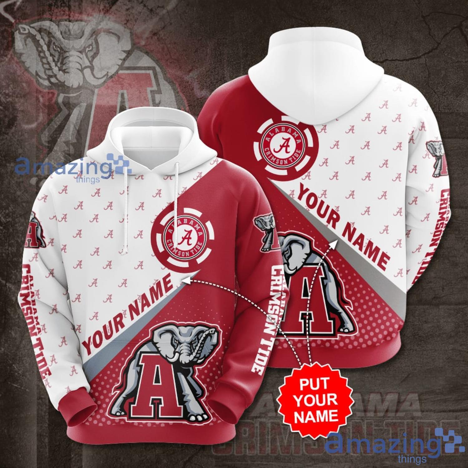 Personalized Name Alabama Crimson Tide All Over Print 3D Hoodie Product Photo 1