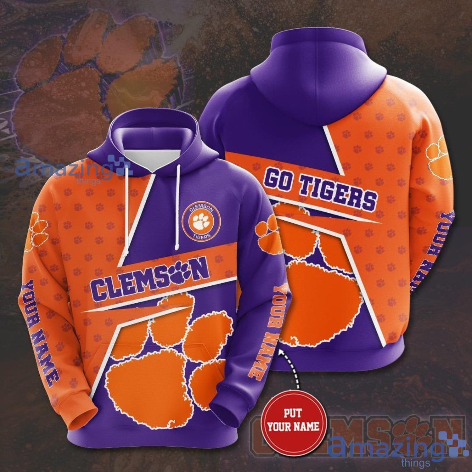 Personalized Name Clemson Tigers All Over Print 3D Hoodie Product Photo 1