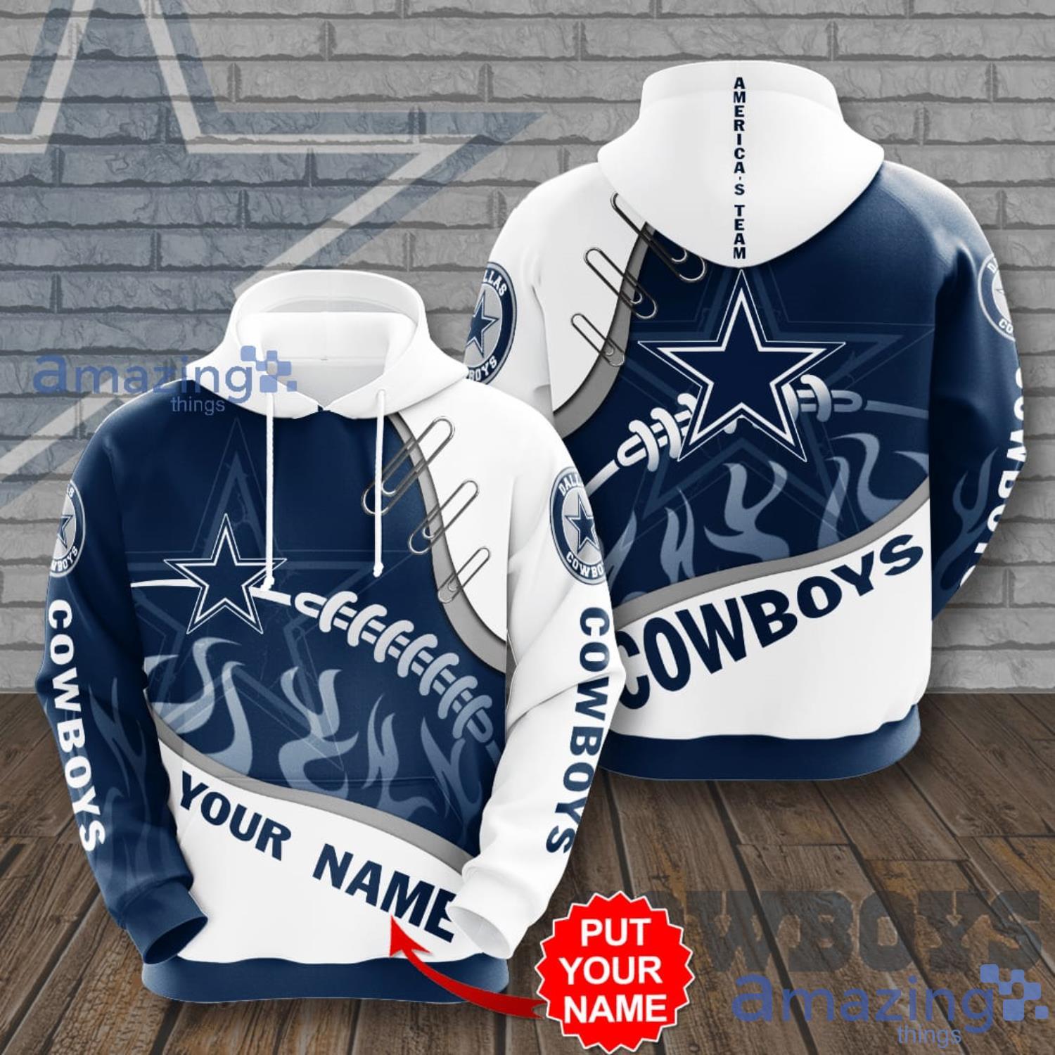 Personalized Name Dallas Cowboys All Over Print 3D Hoodie